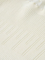 [Preview] Lyocell Wool Blend Beaded Ruffle Neck Women Knit Top GOELIA