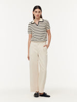Tencel Blend Stripe Women Knit Top GOELIA