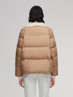Windproof Goose Down Jacket With Detachable Knit Collar GOELIA