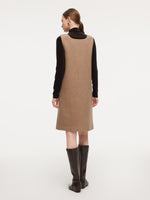 Washable Wool Cashmere Blend Sleeveless Dress And Velvet Knit Top Two-Piece Set GOELIA