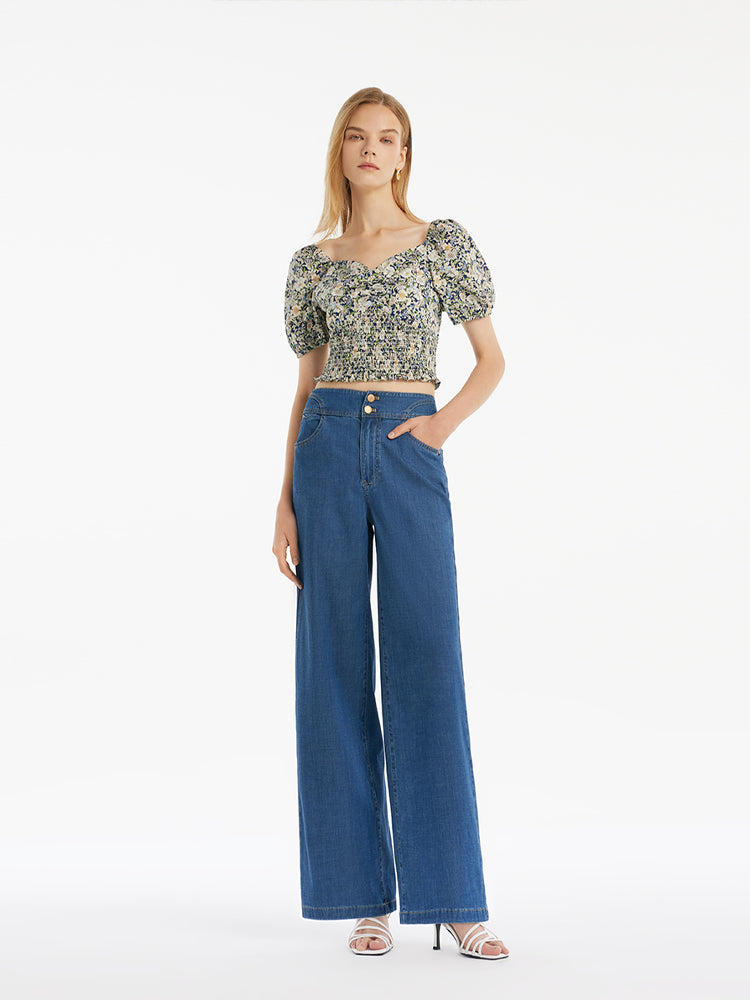 Denim Straight High-Waisted Women Jeans GOELIA