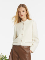 Goelia Women's Wool Blend Stand Collar Single-Breasted Women Jacket For Work And Daily GOELIA