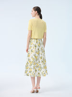 Cotton Lemon Print Strap Dress And Cardigan Two-Piece Set GOELIA