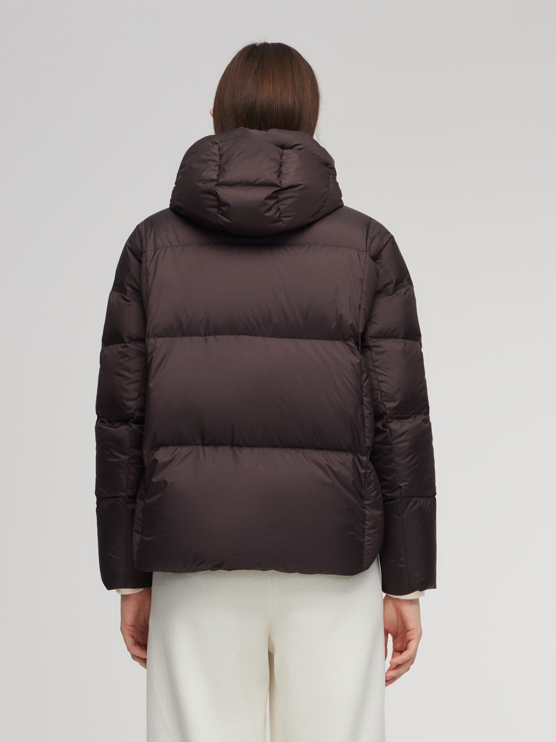 Cocoon Windproof Zip-Up Hooded Goose Down Jacket GOELIA