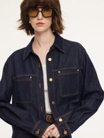 Denim Single-Breasted Women Jacket GOELIA