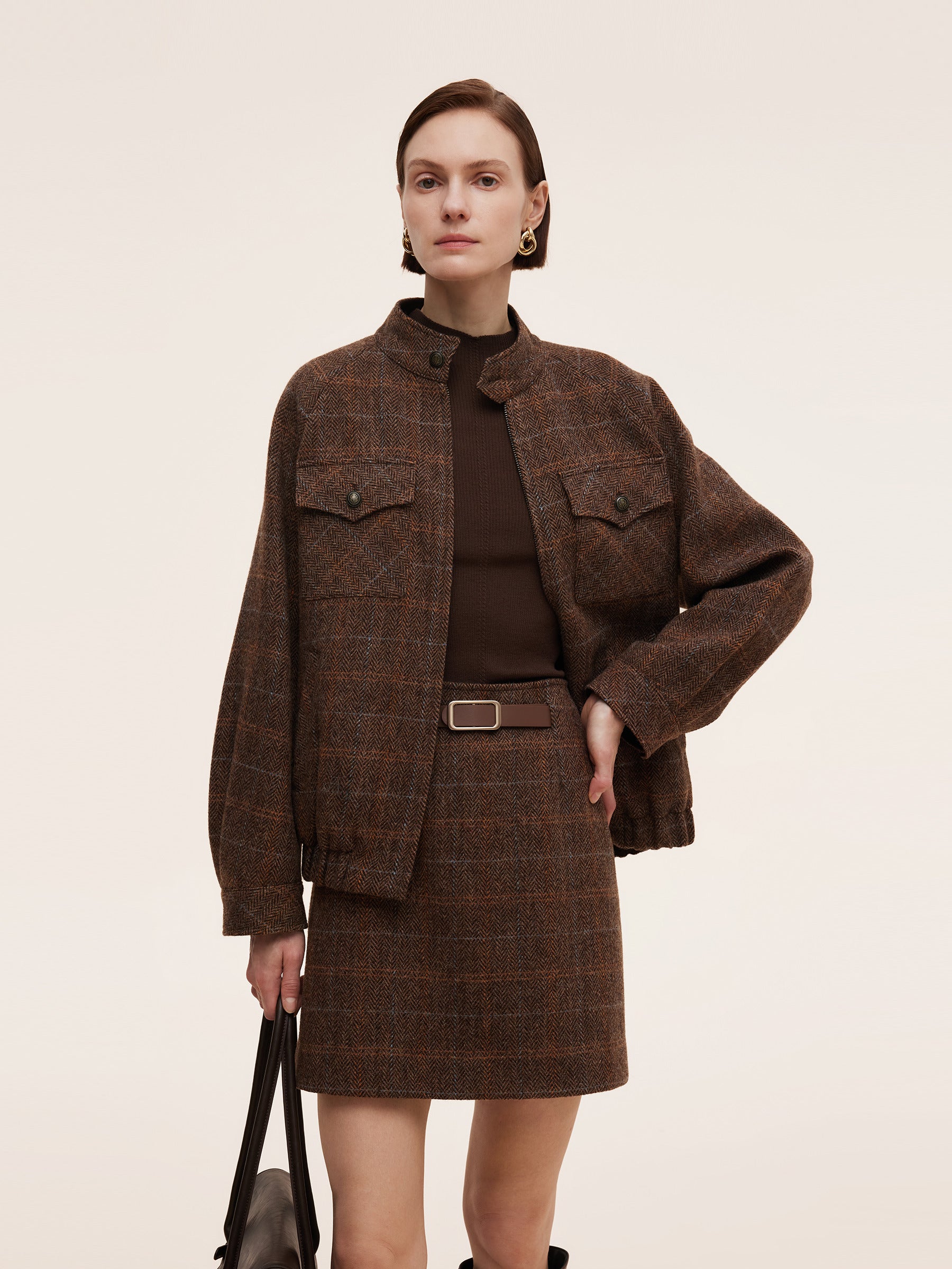 [Preview] 100% Wool Plaid Women Jacket GOELIA