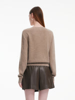 [Preview] 100% Brushed Cashmere V-Neck Women Sweater GOELIA