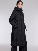 [Preview] Drawstring Waist Hooded Goose Down Overcoat GOELIA