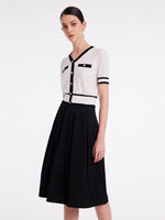 Classic Jacquard Knit Top And Half Women Skirt Two-Piece Set GOELIA