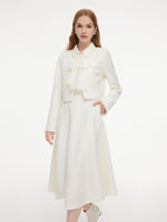 Wool Blend Tweed Cropped Jacket And Sleeveless Dress Two-Piece Set GOELIA