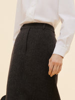 100% Washable Wool Back Slit Women Mermaid Skirt GOELIA