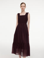 [Preview] Reversible A-Line Women Sleeveless Maxi Dress With Bowknot Ribbon GOELIA