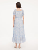 10MM Mulberry Silk Convertible Neck Women Belted Maxi Dress GOELIA