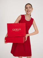 Jacquard Beaded Round Neck Women Sleeveless Mini Dress GOELIA