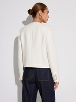 Wool Blend Tweed H-Line Women Cropped Jacket GOELIA