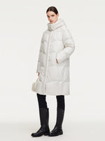 Cocoon Hooded Zip-Up Long Goose Down Coat GOELIA