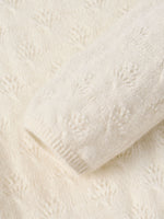 Cashmere Boat Neck Pointelle Knit Women Sweater GOELIA