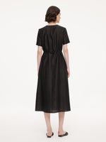 18MM Gambiered Canton Gauze Women Agate-Inspired Belted Maxi Dress GOELIA