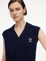 Lyocell Blend V-Neck Women Knit Vest GOELIA