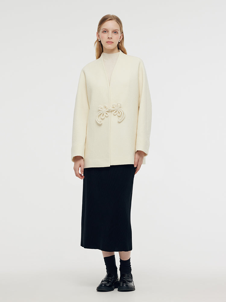 100% Wool New Chinese-Style Women Coat GOELIA