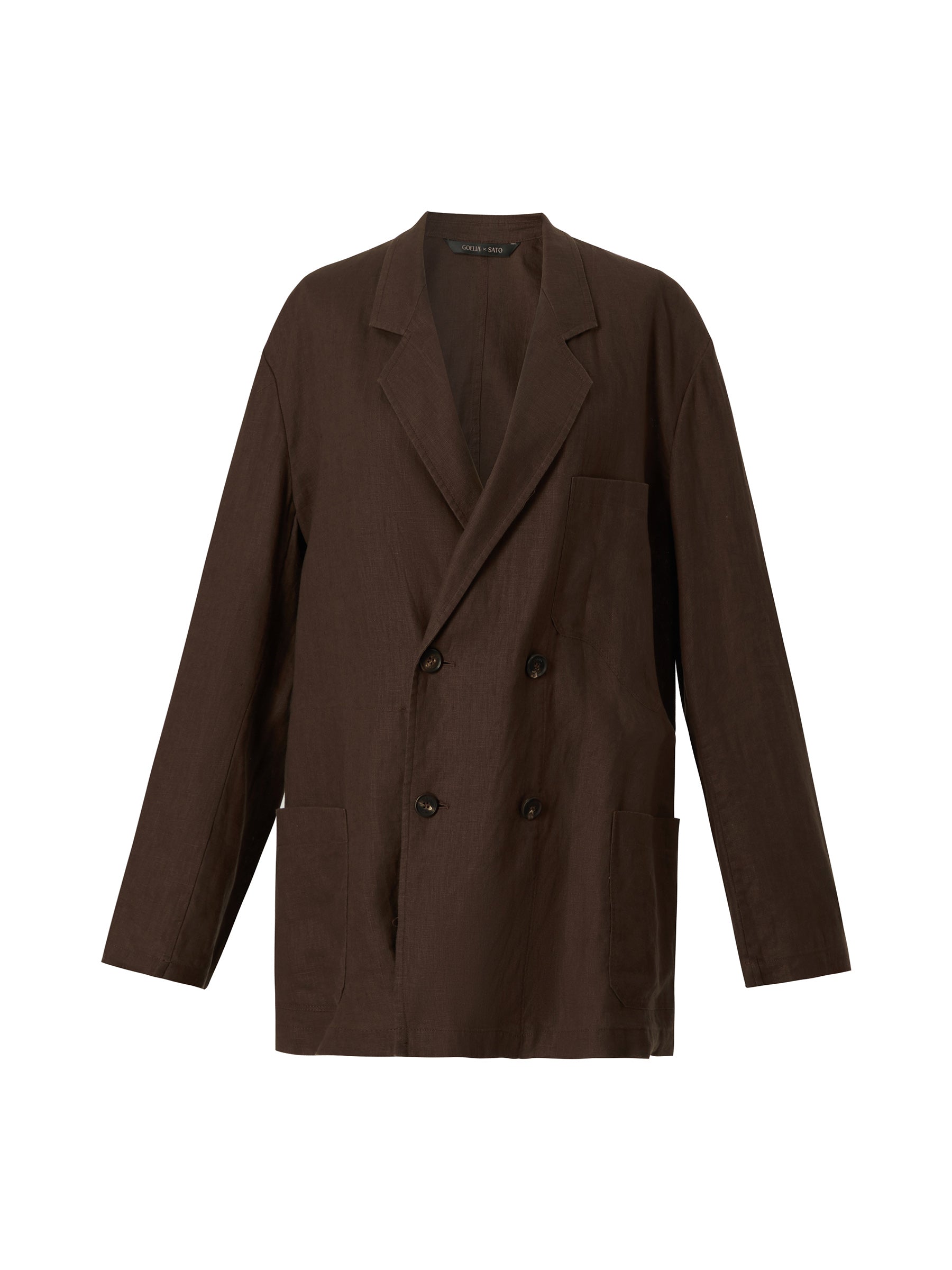 100% Linen Loose Fit H-Line Unisex Shop Coat GOELIA