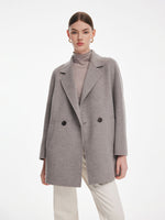 [Preview] Cashmere Wool Blend Double-Faced Women Mid-Length Coat GOELIA