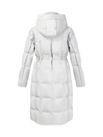 [Preview] Drawstring Waist Hooded Goose Down Overcoat GOELIA