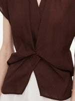 10.5MM Mulberry Silk V-Neck Twist Front Women Blouse GOELIA