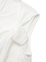 100% Linen Front Knot Tank Top And Pants Two-Piece Set GOELIA