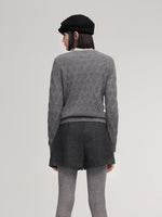100% Cashmere Jacquard Women Cardigan GOELIA