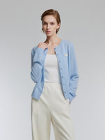 100% Wool Sheep Embroidered Women Cardigan GOELIA