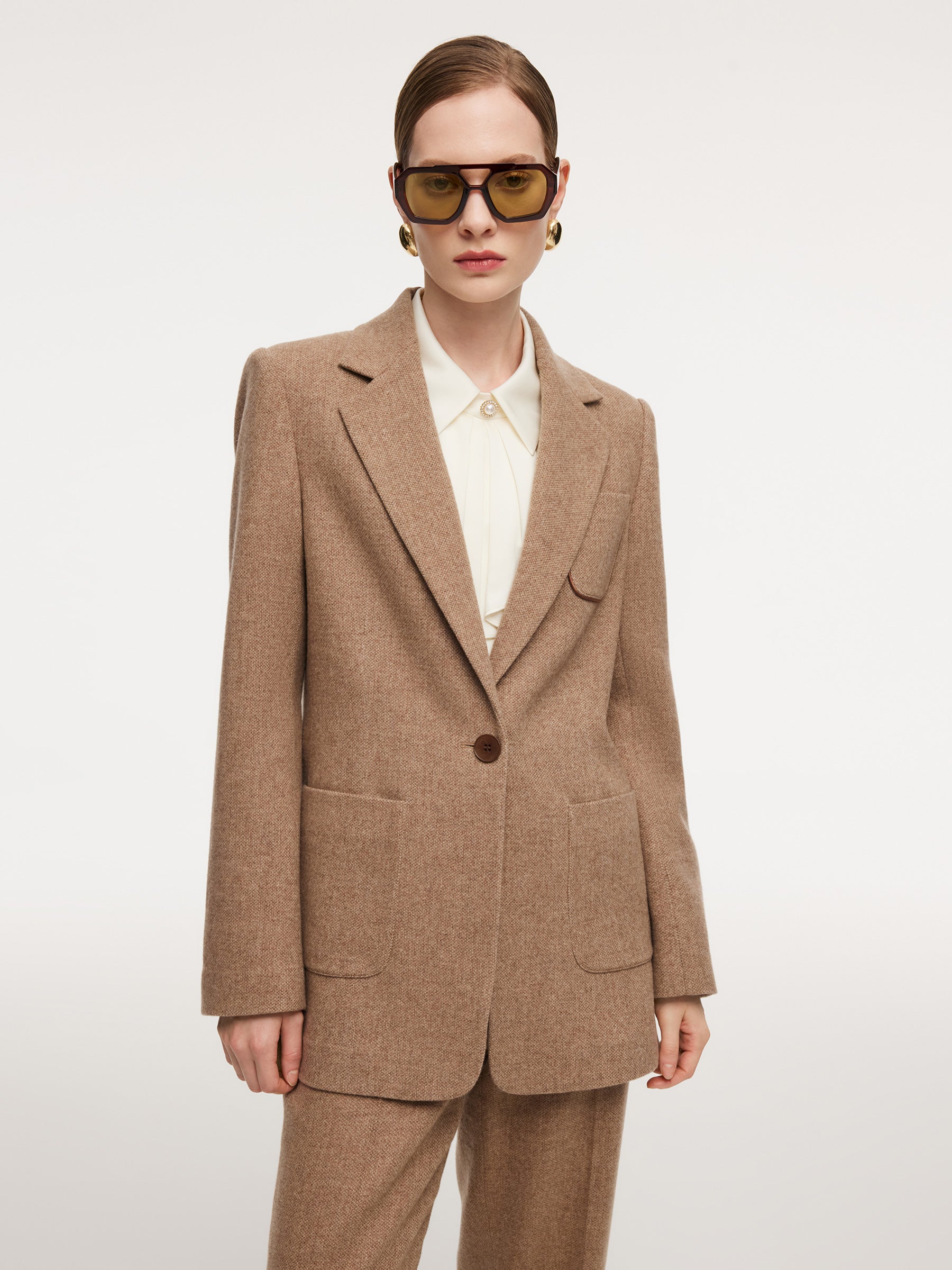 [Preview] Washable Wool Cashmere Blend Women Blazer GOELIA