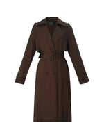 Linen Blend Women Belted Trench Coat GOELIA
