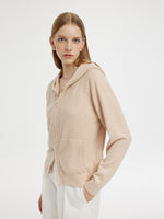 Machine Washable Wool Blend Zip-Up Women Hoodie GOELIA