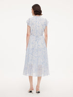 10MM Mulberry Silk Floral Print Women Maxi Dress GOELIA