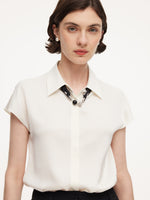 [Preview] 22MM Mulberry Silk Women Shirt With Silk Scarf GOELIA