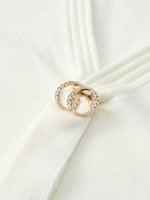 [Preview] Wool Blend Tie Neck Women Knit Top With GO Buckle GOELIA