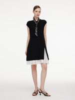 Tencel Blend Knit Two-Piece Dress Set With Slip Inner & Belt GOELIA
