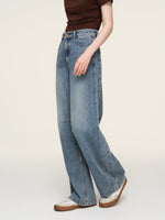 Cotton Denim Adjustable Waist Women Curved Jeans GOELIA