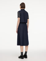 Lyocell Blend Vest And Stripe Patchwork Maxi Dress Two-Piece Set GOELIA