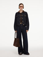[Preview] 100% Cotton Denim Corduroy Collar Women Barn Jacket GOELIA