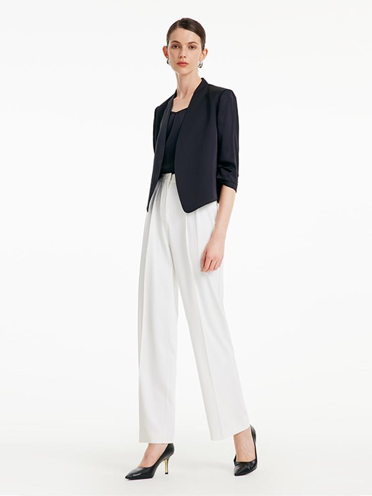White Wide Leg Suit Pants GOELIA