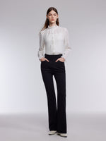 [Preview] Fleece-Lined Stretch Knit Flared Pants GOELIA