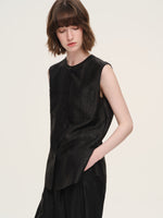18MM Gambiered Canton Gauze Women Sleeveless Shirt GOELIA
