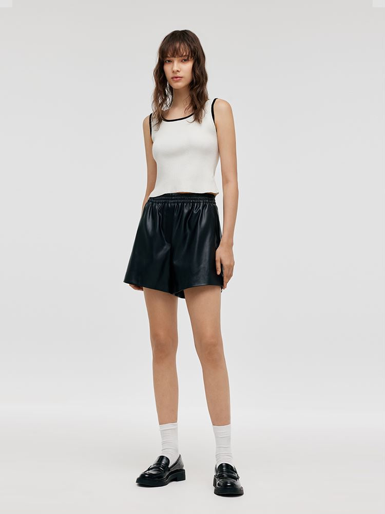 PU Leather Women Shorts GOELIA