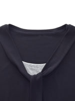 Modal Tie Front Stretch Knit Top And Skirt Two-Piece Set GOELIA
