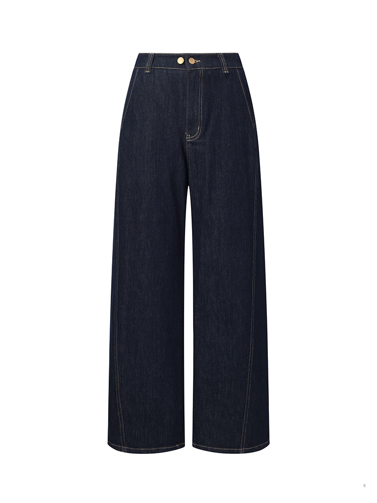 [Preview] Denim Adjustable Waist Women Jeans With Detachable Down Liner Pants GOELIA