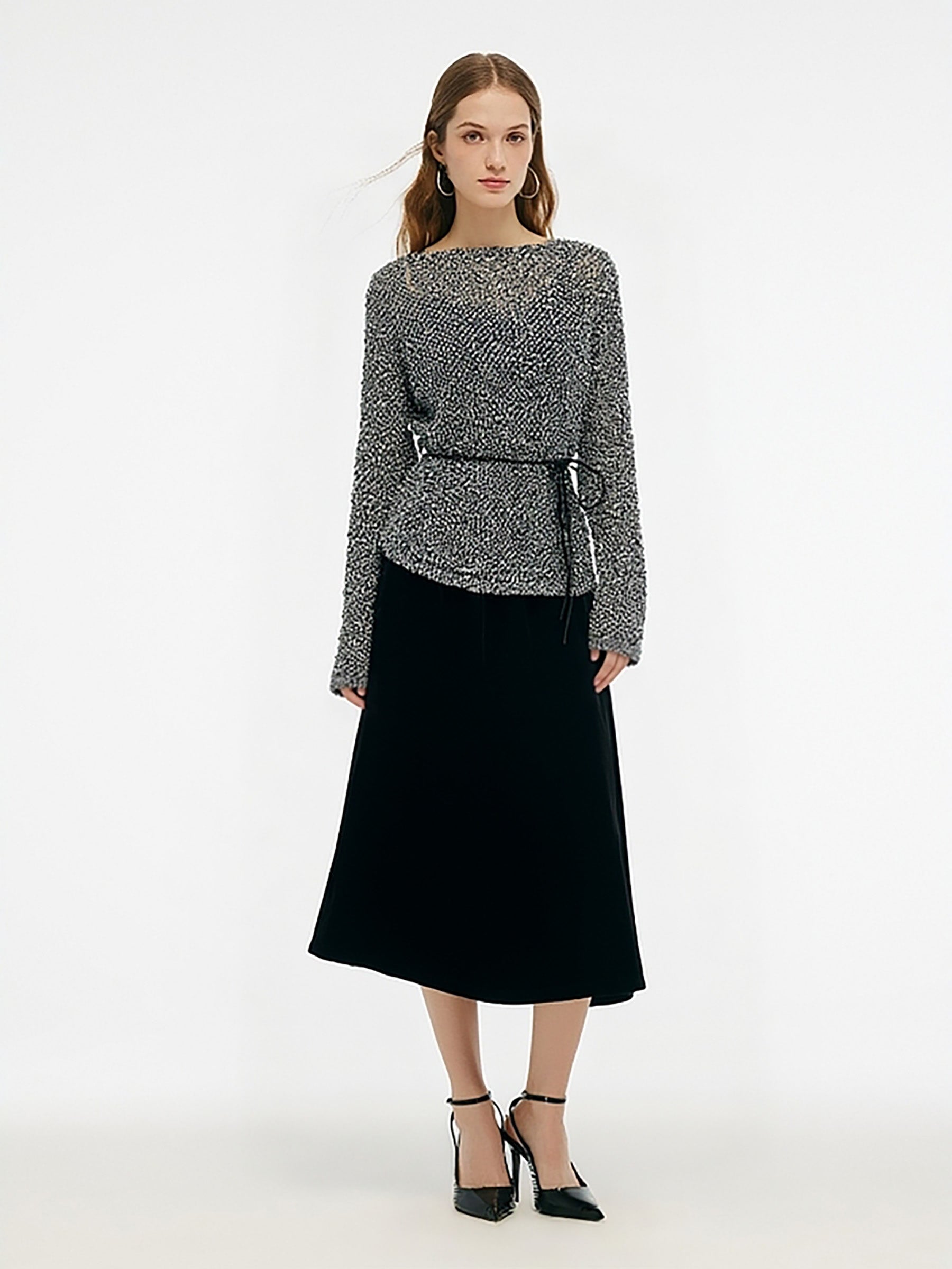 Cotton Blend Sweater And Strap Dress Two-Piece Set GOELIA