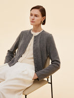 100% Cashmere Faux Two-Piece Women Cardigan GOELIA