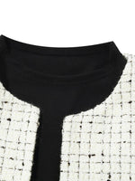 Wool Blend Tweed Short Women Jacket And Long Sleeve Dress Set GOELIA